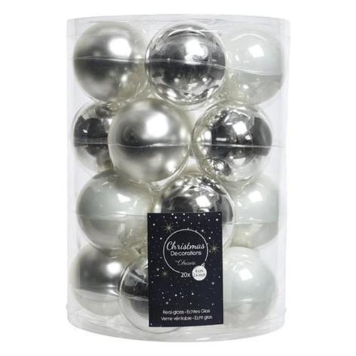 Kaemingk Set palline albero di natale Vetro (20 pz) Silver 142166 (6cm)