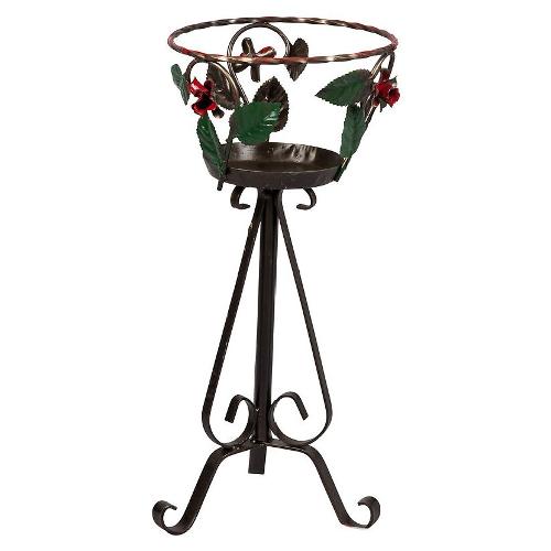 Pegoraro Porta piante Singolo Alto con Rose (25x60 cm) Nero 105