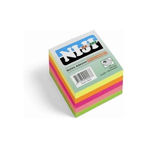 Niji Notes adesivi riposizionabili Cubo Color 400 ff carta (7,6x7,6cm) MEMO STICK Colori assortiti 21012