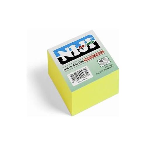 Niji Notes adesivi riposizionabili Cubo 400 ff carta (7,6x7,6cm) MEMO STICK Giallo 21010