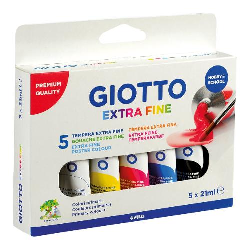 Tempera GIOTTO Extra Fine Colori assortiti 5 tubetti 21 ml 065100