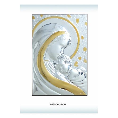 Geo's Icona Argento (30x50cm) MADONNA CON BAMBINO 0021 50
