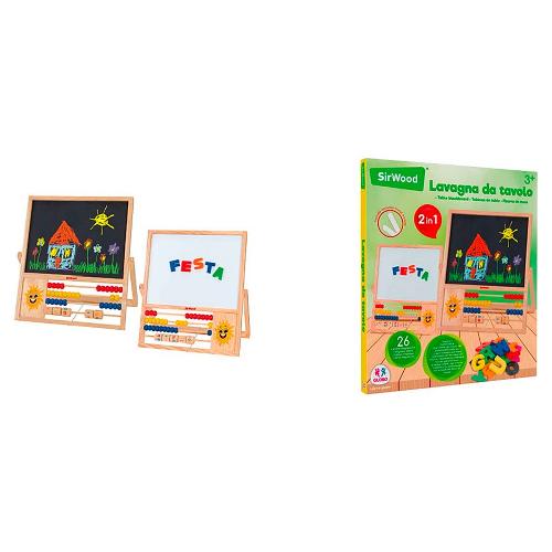 Globo Gioco lavagna Legno 2 in 1 con 26 lettere SIR WOOD 40420