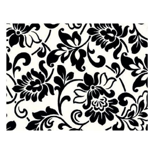 Carta adesiva plastificata Decoro fiore bianco e Nero 200 x 45 cm R411056