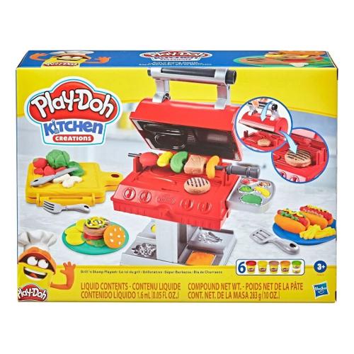 Hasbro Pasta modellabile Barbecue Playset 6 vasetti assortiti, 1 barbecue e accessori PLAY DOH F06525L0
