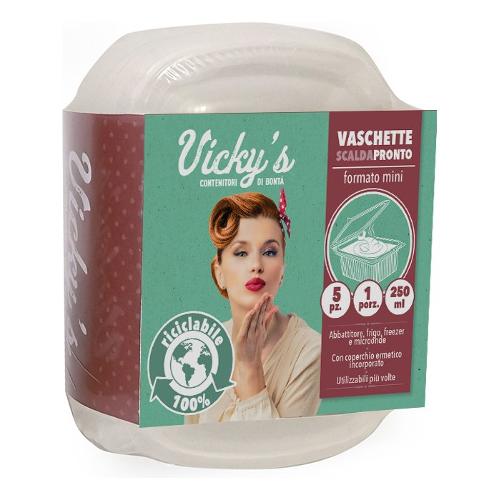 Virinnova Set vaschette monouso (250ml) SCALDAPRONTO 3212000 (12,2x9,5x9,5 cm) 5pz