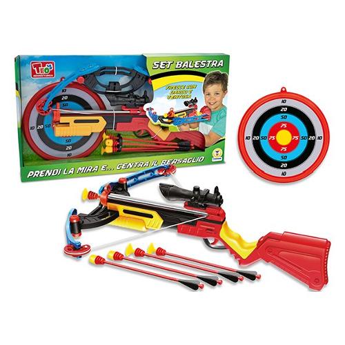 gioco per bambini giocattolo set arciere con bersaglio arco frecce play out