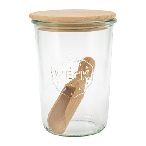 Weck Barattolo (850ml) con paletta e coperchio legno Naturale 743