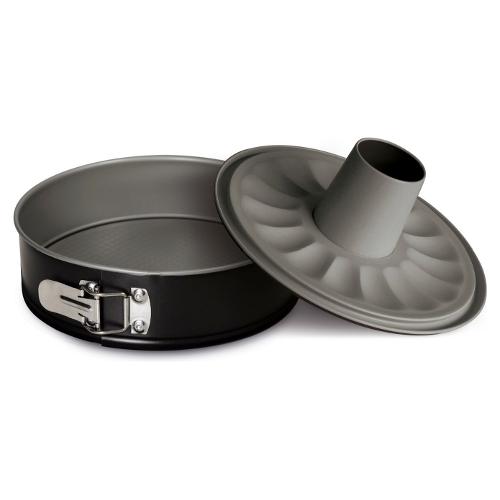 Guardini Stampo Inox antiaderente Ciambella fascia apribile 2 fondi (28cm) HAPPY HOUR Nero e Grigio 05028