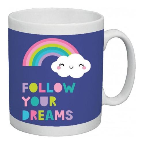 Marpimar Tazza mug Ceramica (325ml) Follow Your Dreams GOOD MORNING Viola e Bianco 20TT19
