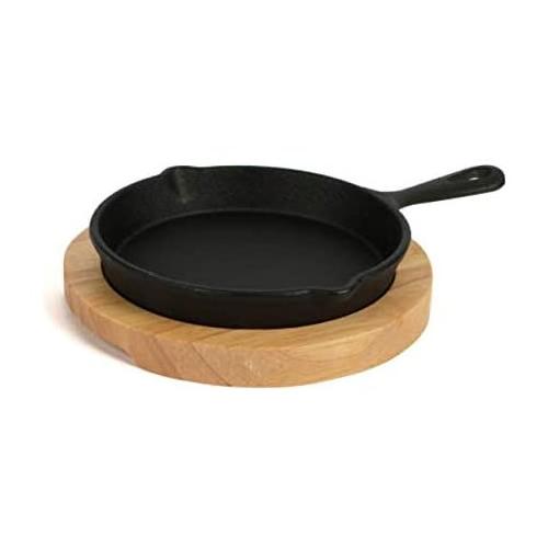 Cme Tegame con base legno ghisa (14cm) Nero