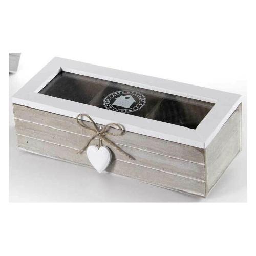 Gicos Porta bustine Legno 3 scomparti (24x10x7cm) Assortito 762512
