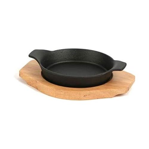 Cme Tegame con base legno ghisa (15cm) Nero