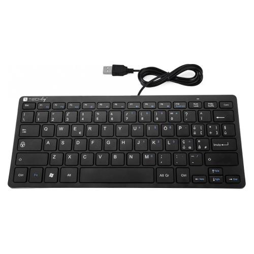 Techly Tastiera computer Silenziosa Ultra Sottile Wired Black IDATA KB 122UBK