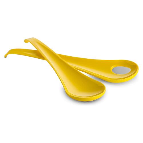 Omada Set posate insalata 2 pz Plastica (28cm) SANALIVING Giallo S2030GL