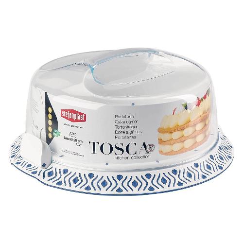 Stefanplast Porta torta (37cm) con coperchio TOSCA Blu 55851