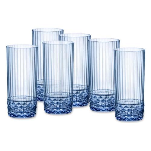 Bormioli Rocco Set bicchieri Bibita 6 pz Vetro (480ml) AMERICA 20'S Blu