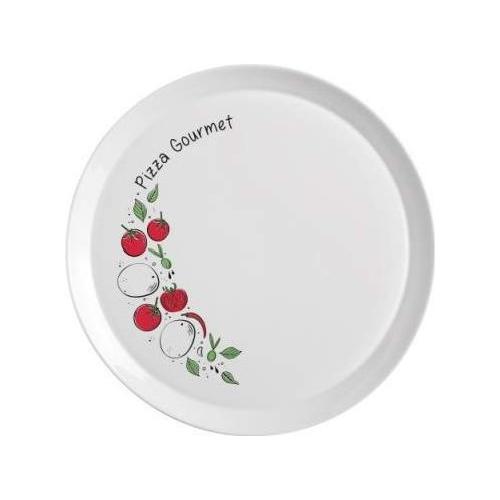 Bormioli Rocco Piatto pizza Vetro temperato (33cm) Gourmet Pomodoro RONDA Bianco decorato