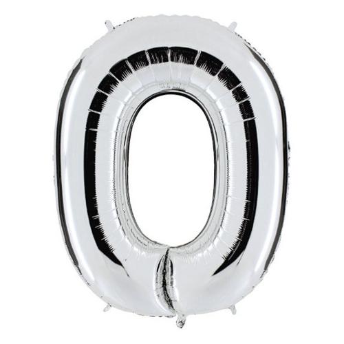 Ciao Palloncino party Numero 0 Argento (90 cm) 31610