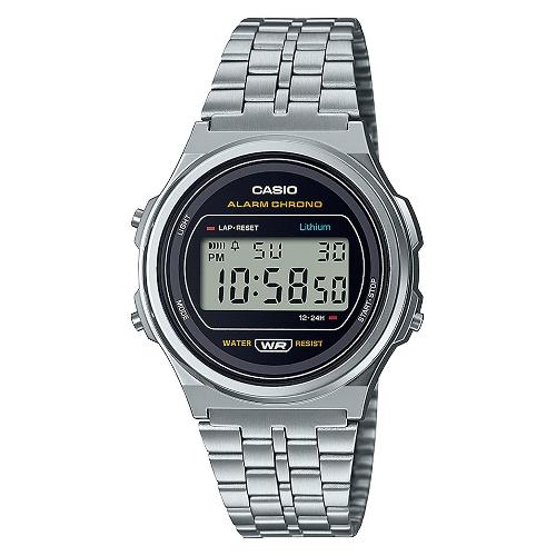 Casio Orologio VINTAGE Iconic Silver e Black A171WE 1AEF