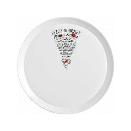 Bormioli Rocco Piatto pizza Vetro temperato (33cm) Gourmet Fetta RONDA Bianco decorato