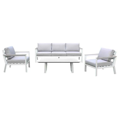 Amicasa Set da esterno alluminio IMPERIA 5 posti Bianco