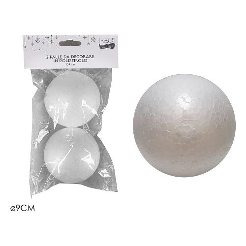 Sfere in Polistirolo da 9 cm 2 pz Palline Decorazione Albero - Acu