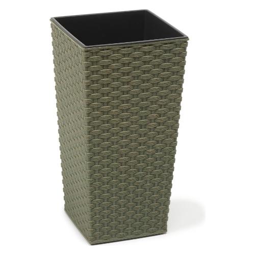 Lamela Vaso piante alto quadro Finezia Eco Rattan verde (25x25x46,5 cm) 822 42