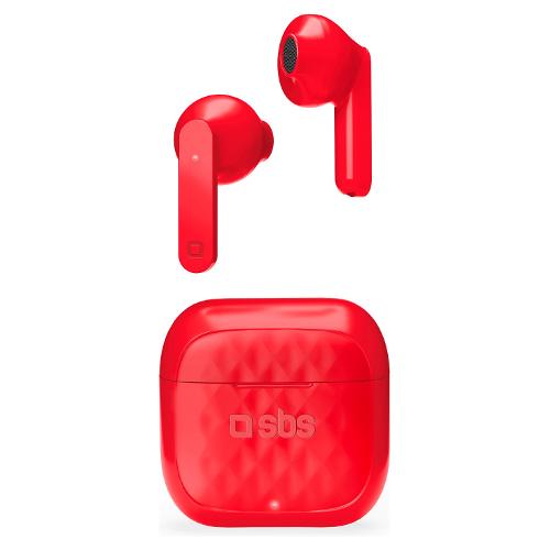 Sbs Auricolari microfono bluetooth AIR FREE Tws Rosso TEEARAIRFREETWSBTR
