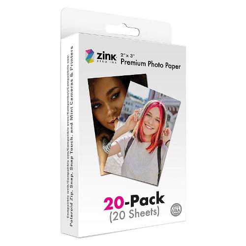 Polaroid Carta fotografica 5 x 7,6 cm 20pz ZINK 2x3 Inch Premium Photo Paper White ZINKPZ2X320