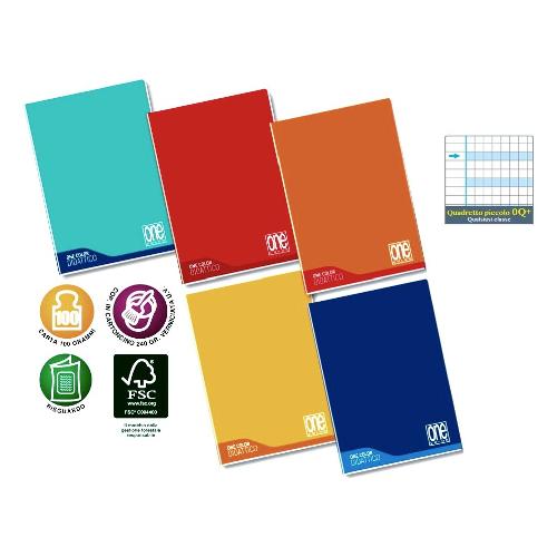 Blasetti Quaderno quadretto piccolo 0Q+ disgrafia A4 ONE COLOR assortito 7046