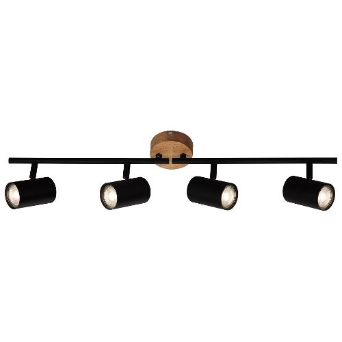 Briloner Set faretti spot MURITZ Nero (68,2x14,5cm) 2920045 4 luci - GU10 - Max 140W