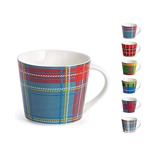 H&H Tazza (370ml) da colazione TARTAN Assortito