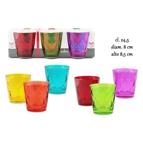 Cve Set bicchieri Acqua 6 pz (245ml) Lustro Colori assortiti