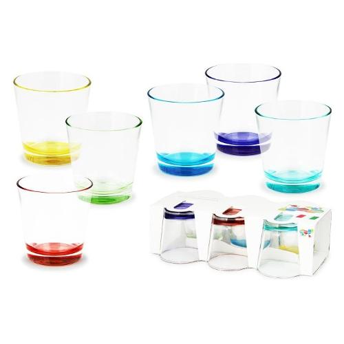Cve Set bicchieri Acqua 6 pz (250ml) Fondo Color Colori assortiti