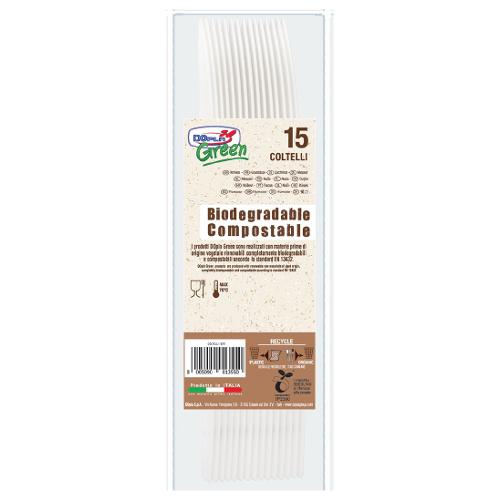 Dopla Set coltelli monouso 15pz ESTABIO Avorio 03901