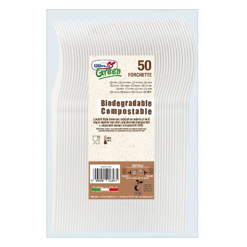 Dopla Set forchette monouso 50pz ESTABIO Avorio (18 cm) 03903