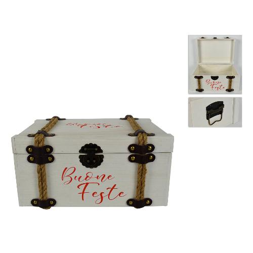 Due Esse Christmas Scatola natalizia Bauletto Bianco (37x18x25 cm) XNA20021901