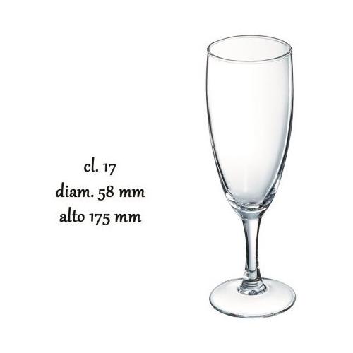 Durand Set calici Flute 12 pz (170ml) ELEGANCE Trasparente