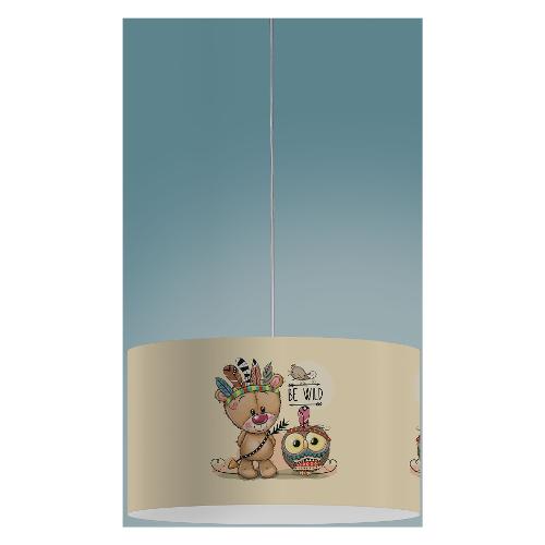Linea Zero Sospensione DECOKIDS Indiano (40x80cm) 908 XXL DK IND 1 luce - E27 - Max 30W