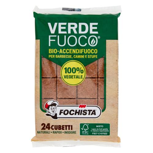 Fochista Accendifuoco VERDE FUOCO Cubetti Ecologici 24 pezzi 4051016