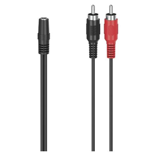 Hama Cavo Jack 3.5 Rca Plugs Black 00205186 0,1m