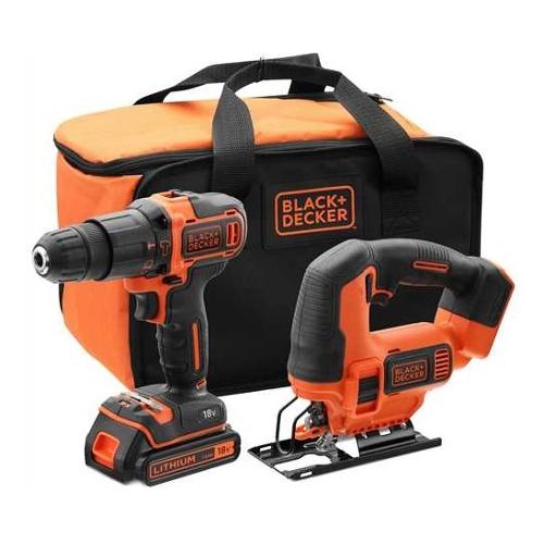 Black & Decker Set 1 batteria 18V 1,5Ah Trapano e seghetto alternativo BCK22S1S