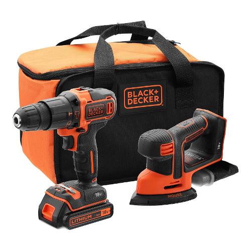Black & Decker Set 1 batteria 18V 1,5Ah Trapano e levigatrice a delta BCK23S1S