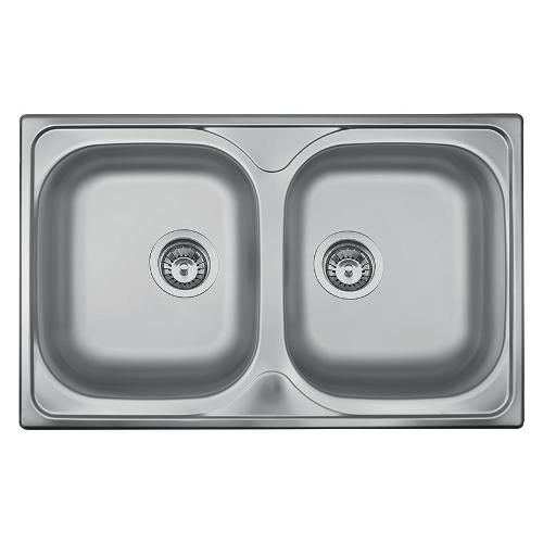 Apell Lavello 2 vasche (79x50cm) OCEANO Inox Prelucidato OH792IPC