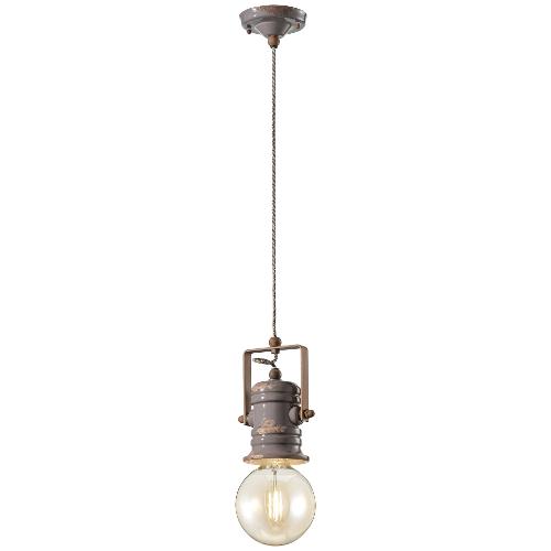 Ferroluce Sospensione URBAN Vintage tortora (13x120cm) C1840 VIT 1 luce - E27 - Max 53W