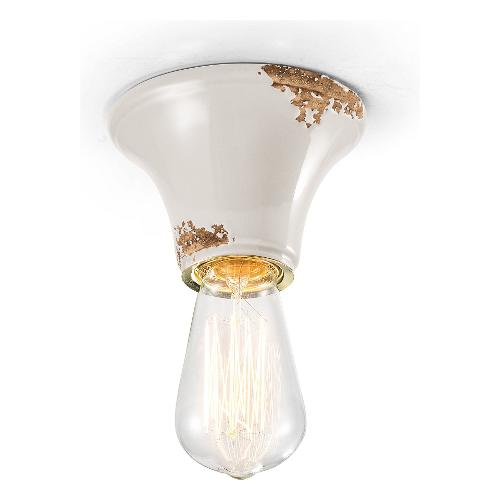 Ferroluce Punto luce VINTAGE Bianco (13cm) C132 VIB 1 luce - E27 - Max 77W