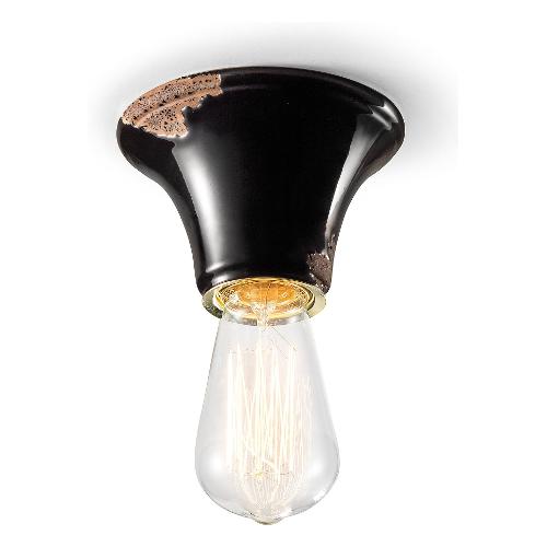 Ferroluce Punto luce VINTAGE Nero (13cm) C132 VIN 1 luce - E27 - Max 77W