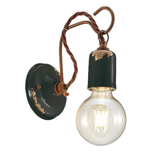 Ferroluce Applique VINTAGE Nero (11x20x18cm) C665 VIN 1 luce - E27 - Max 53W