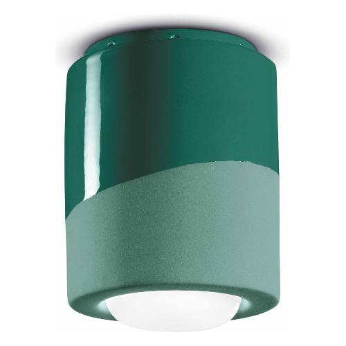 Ferroluce Plafoniera VINTAGE Verde bottiglia (14x12,5cm) C986 VEB 1 luce - E27 - Max 53W